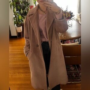 BABATON NATURAL FIBER Coat Alpaca Wool Carolee Teddy Dusty Rose  Pink M Aritzia